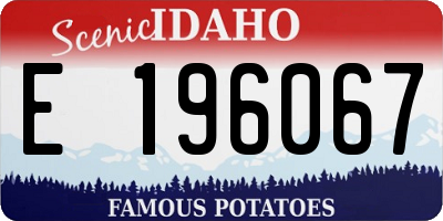 ID license plate E196067