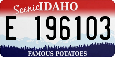 ID license plate E196103