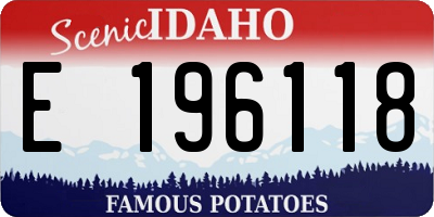 ID license plate E196118