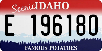 ID license plate E196180
