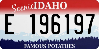 ID license plate E196197
