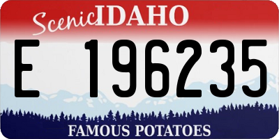 ID license plate E196235