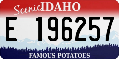 ID license plate E196257