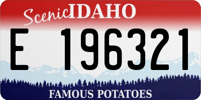 ID license plate E196321