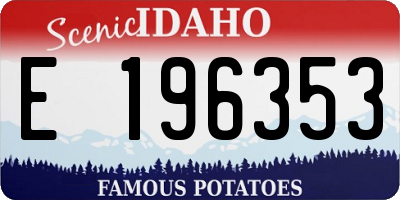 ID license plate E196353