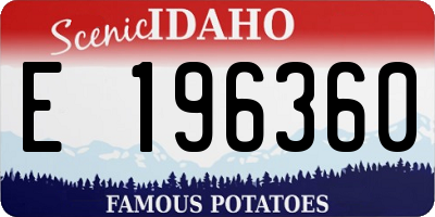 ID license plate E196360