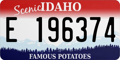 ID license plate E196374