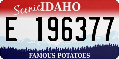 ID license plate E196377