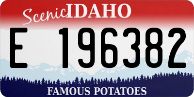 ID license plate E196382
