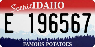 ID license plate E196567