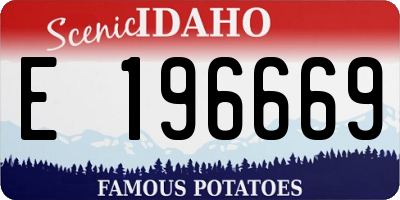 ID license plate E196669