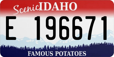 ID license plate E196671