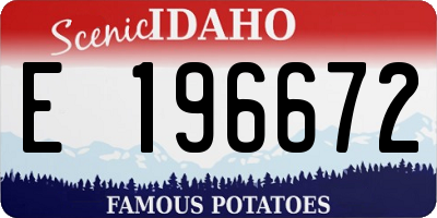 ID license plate E196672