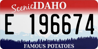 ID license plate E196674