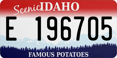 ID license plate E196705
