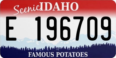 ID license plate E196709