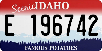 ID license plate E196742