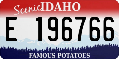 ID license plate E196766