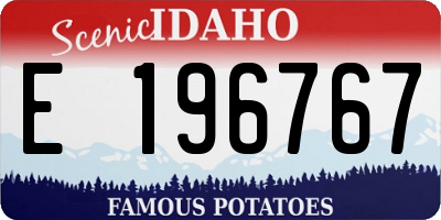 ID license plate E196767