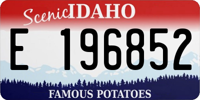 ID license plate E196852