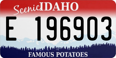ID license plate E196903