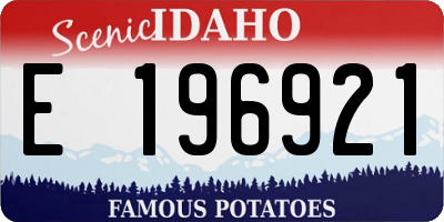 ID license plate E196921