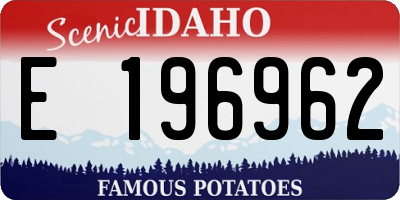 ID license plate E196962