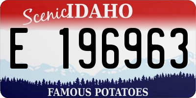 ID license plate E196963