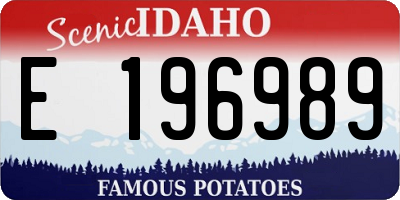 ID license plate E196989