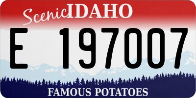 ID license plate E197007