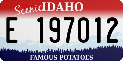 ID license plate E197012