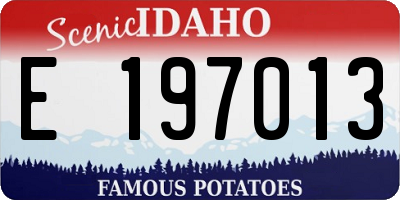 ID license plate E197013