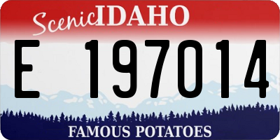 ID license plate E197014