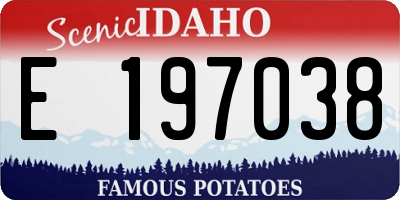 ID license plate E197038
