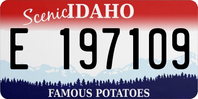 ID license plate E197109