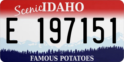 ID license plate E197151