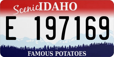 ID license plate E197169
