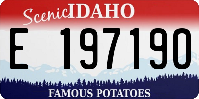 ID license plate E197190