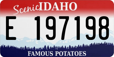 ID license plate E197198