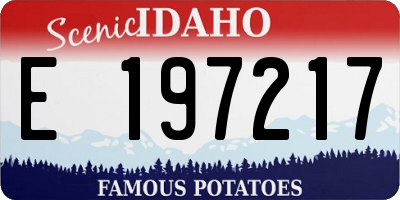ID license plate E197217