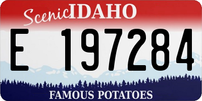 ID license plate E197284