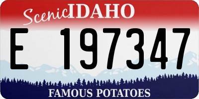 ID license plate E197347