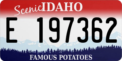 ID license plate E197362
