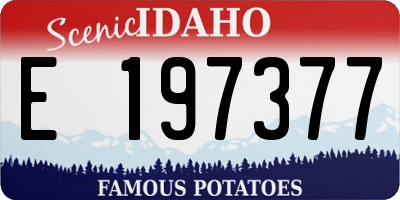 ID license plate E197377