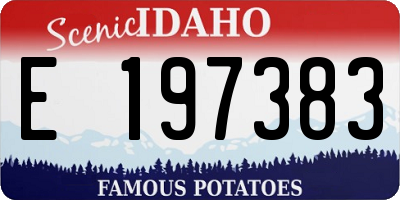 ID license plate E197383