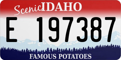 ID license plate E197387