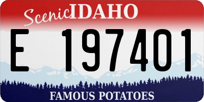 ID license plate E197401