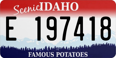 ID license plate E197418