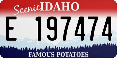 ID license plate E197474
