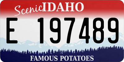 ID license plate E197489